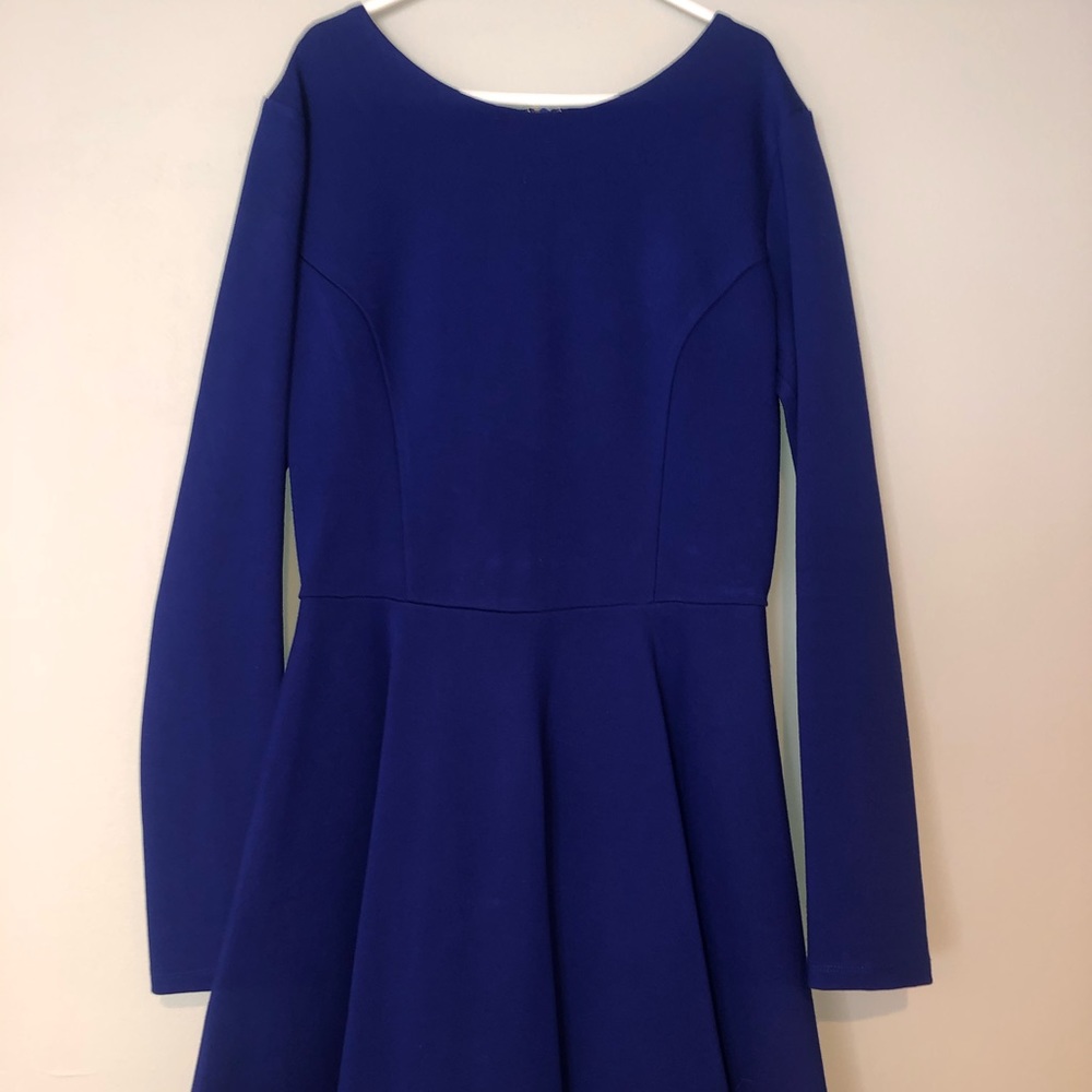 Lulu’s Royal Blue Long Sleeve Skater Dress